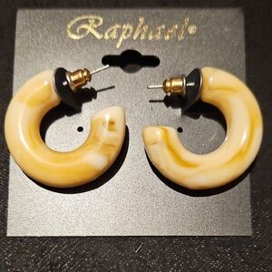 Rapha Cream and Gold Circular Earrings
